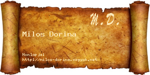 Milos Dorina névjegykártya
